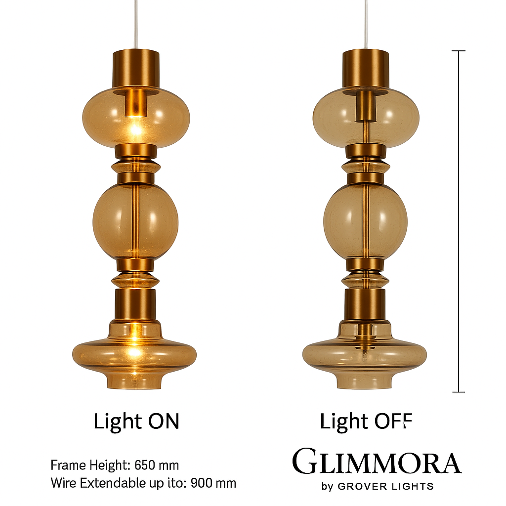 Amber Echo (Glass, Gold) Hanging Light